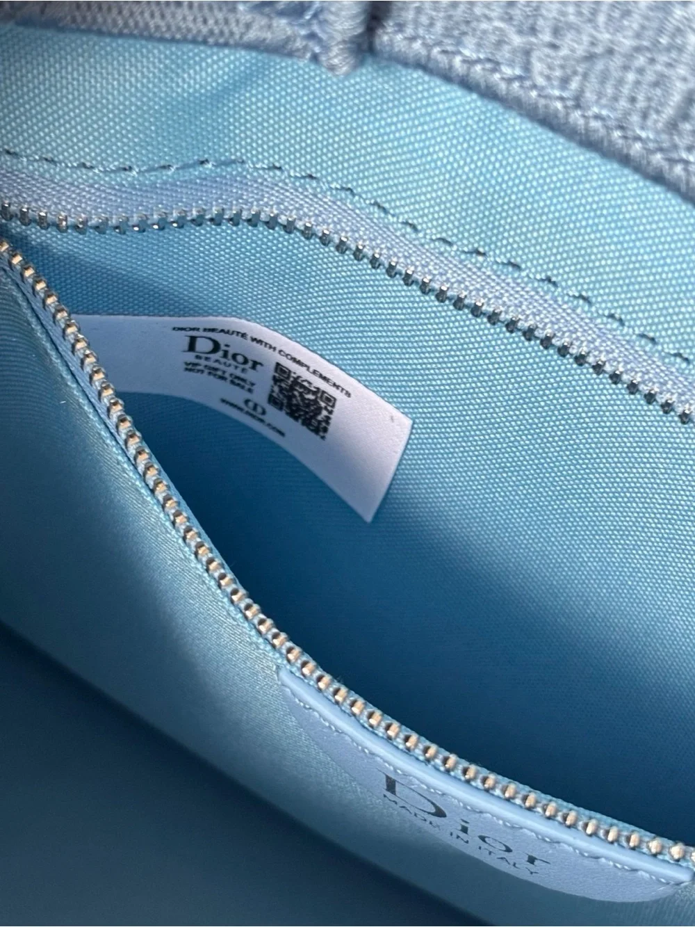 Dior Blue Embroidered Book Medium Tote Shoulder Bag